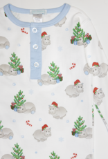 Lulu Bebe LBF25 Blue Hippo 2 pc PJ Set