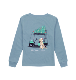 Properly Tied Long Sleeve Tee Steel Blue Santa's Caddy