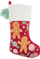 Stephen Joseph SJ Embroidered Christmas Stocking Gingerbread