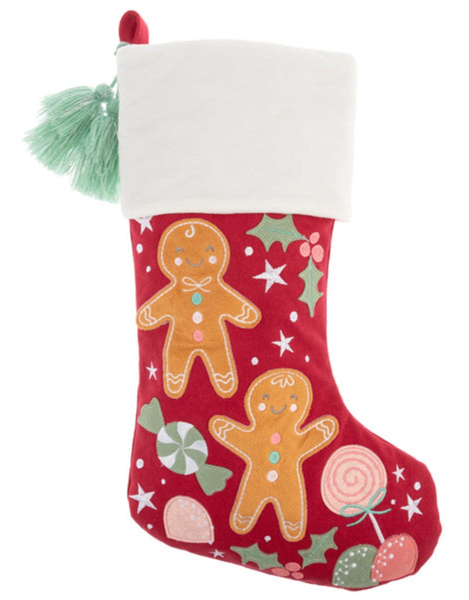 Stephen Joseph SJ Embroidered Christmas Stocking Gingerbread