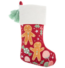 Stephen Joseph Embroidered Christmas Stocking Gingerbread