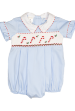 Lulu Bebe LBF25 Blake Smocked Candy Cane Bubble