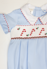 Lulu Bebe LBF25 Blake Smocked Candy Cane Bubble