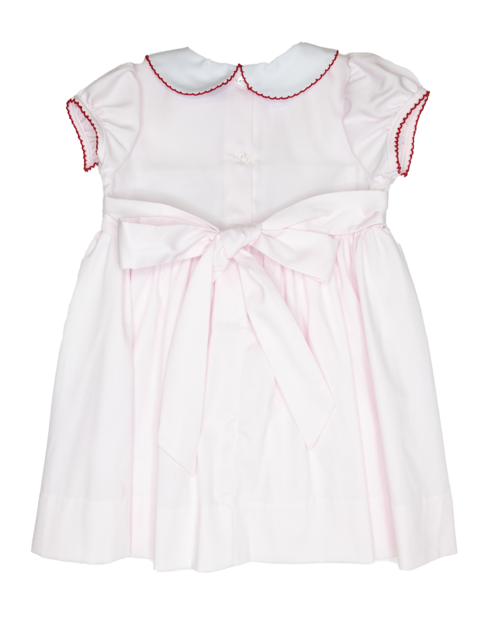 Lulu Bebe LBF25 Rose Pink Wreath Smocked Waist Dress