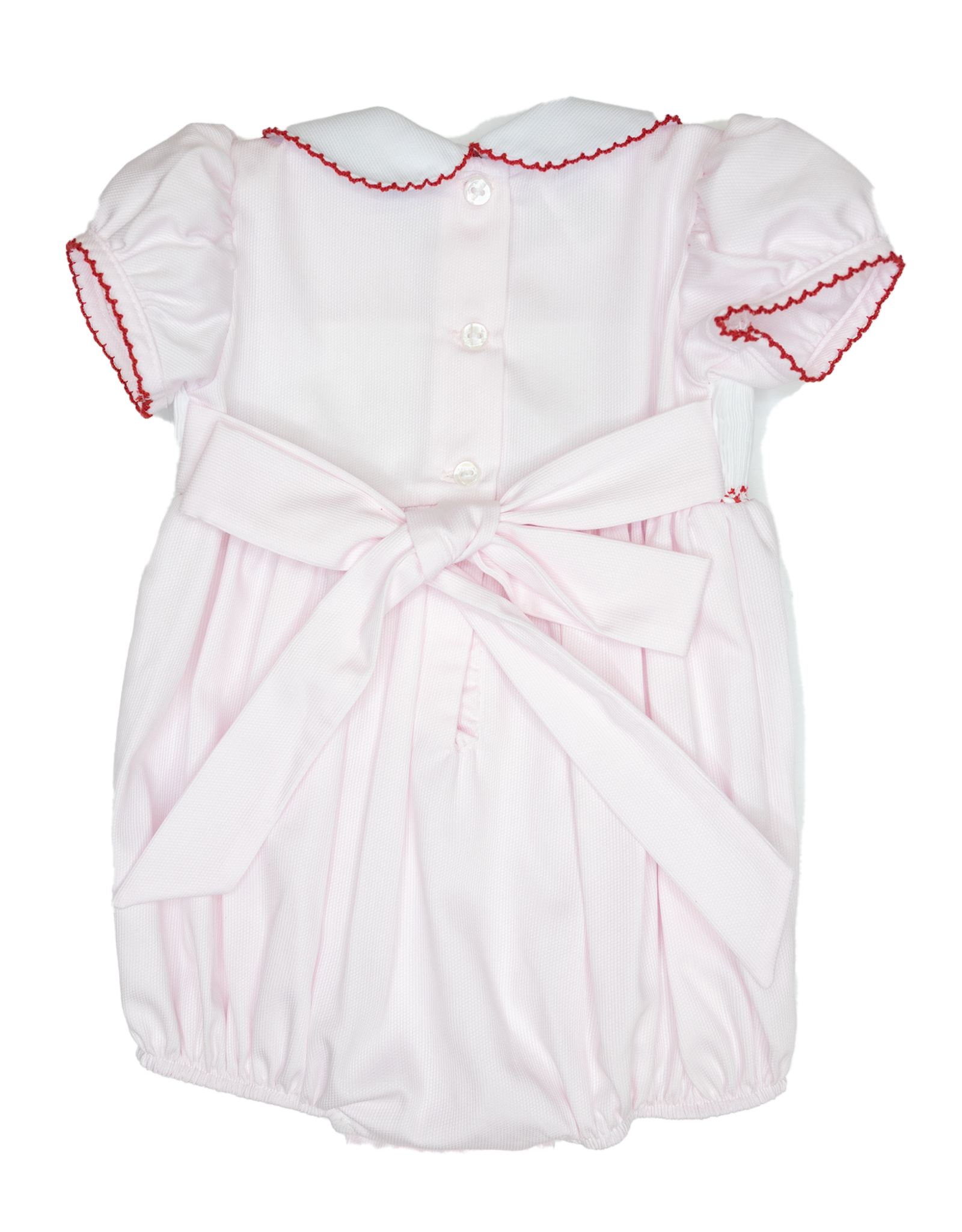 Lulu Bebe LBF25 Rosie Pink Wreath Smocked Bubble