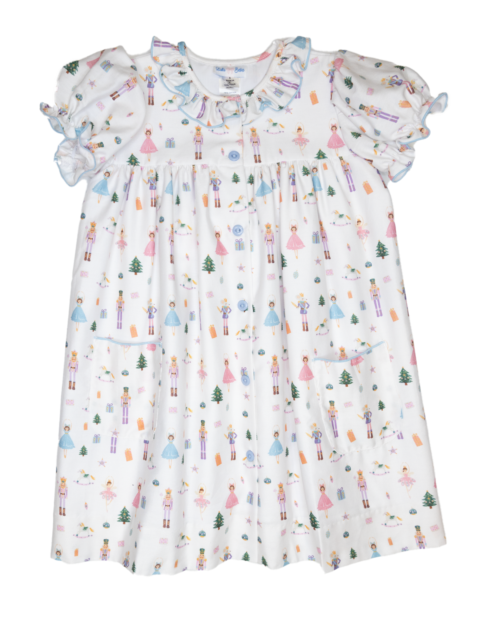 Lulu Bebe LBF25 Ashley Nutcracker Button Front  Dress