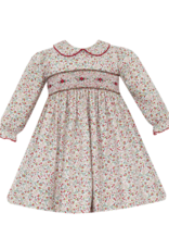 Anavini 245DL Lily Liberty Red Pink Floral Smocked Dress