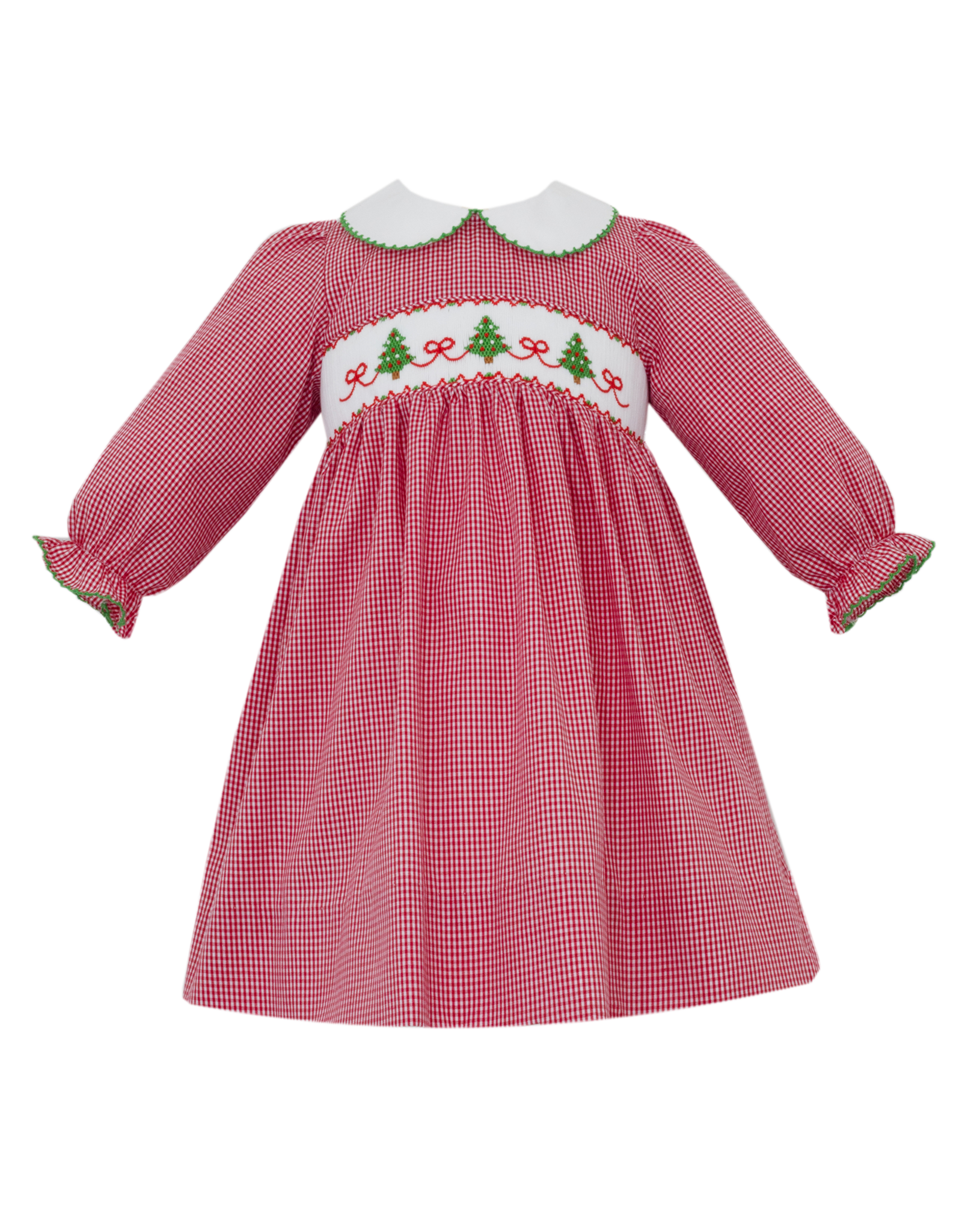 Petit Bebe 143DL Trees Bows Smocked Sash Dress