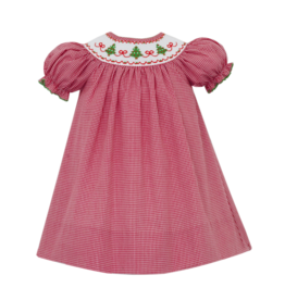 Petit Bebe Trees Bows Smocked Bishop Dress