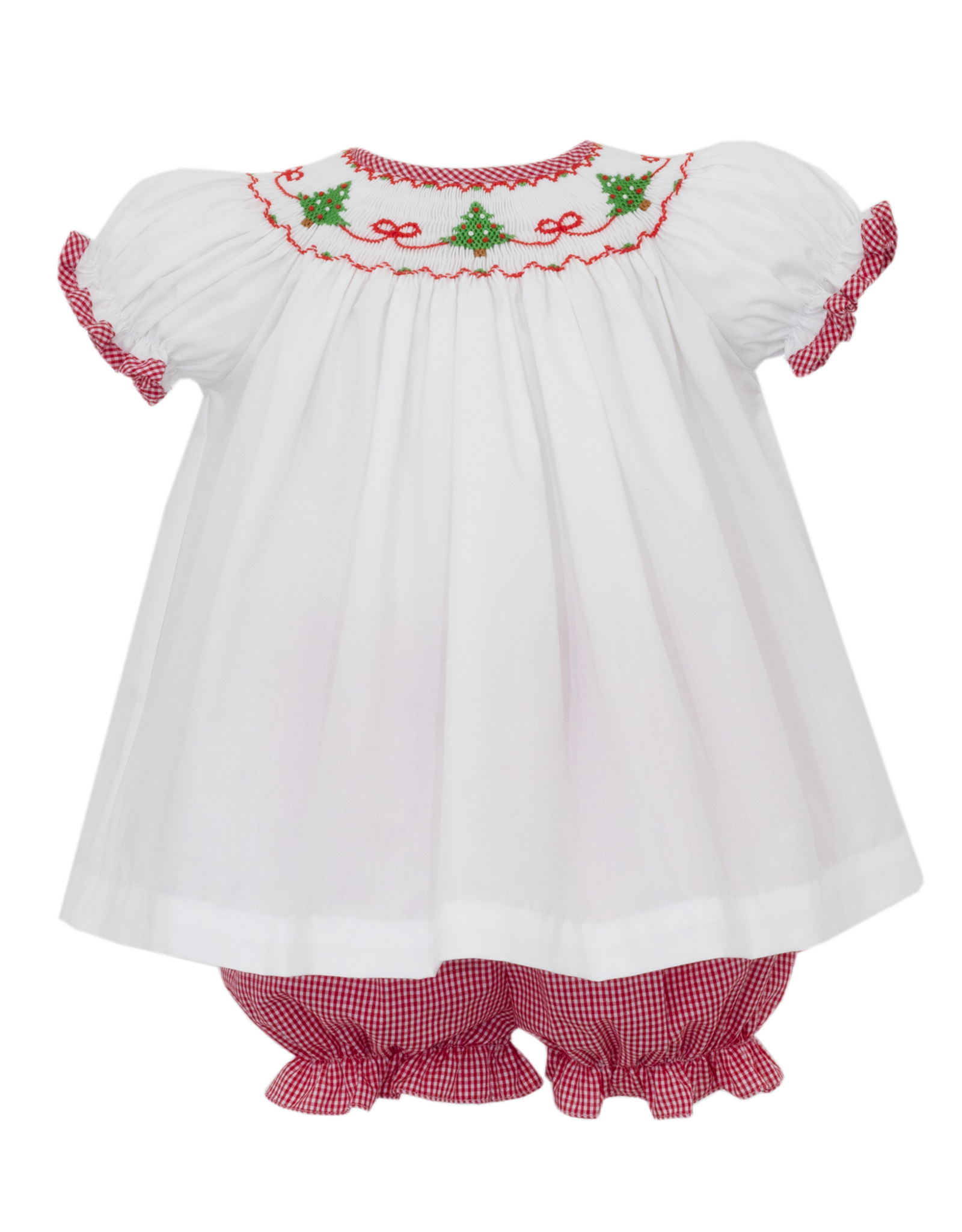 Petit Bebe 143C Trees Bows Smocked Bloomer Set