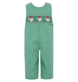 Petit Bebe Green Santa Face Smocked Long Jon jon