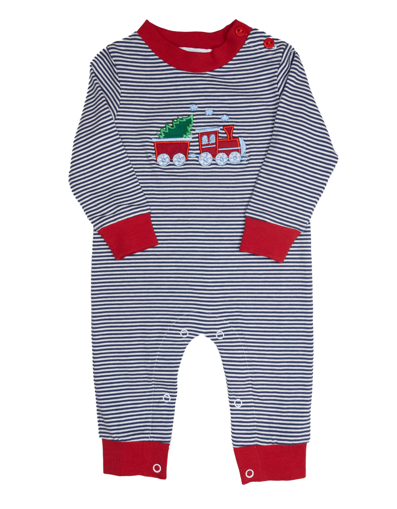 Ishtex 5F149 Christmas Train Applique Boy Romper