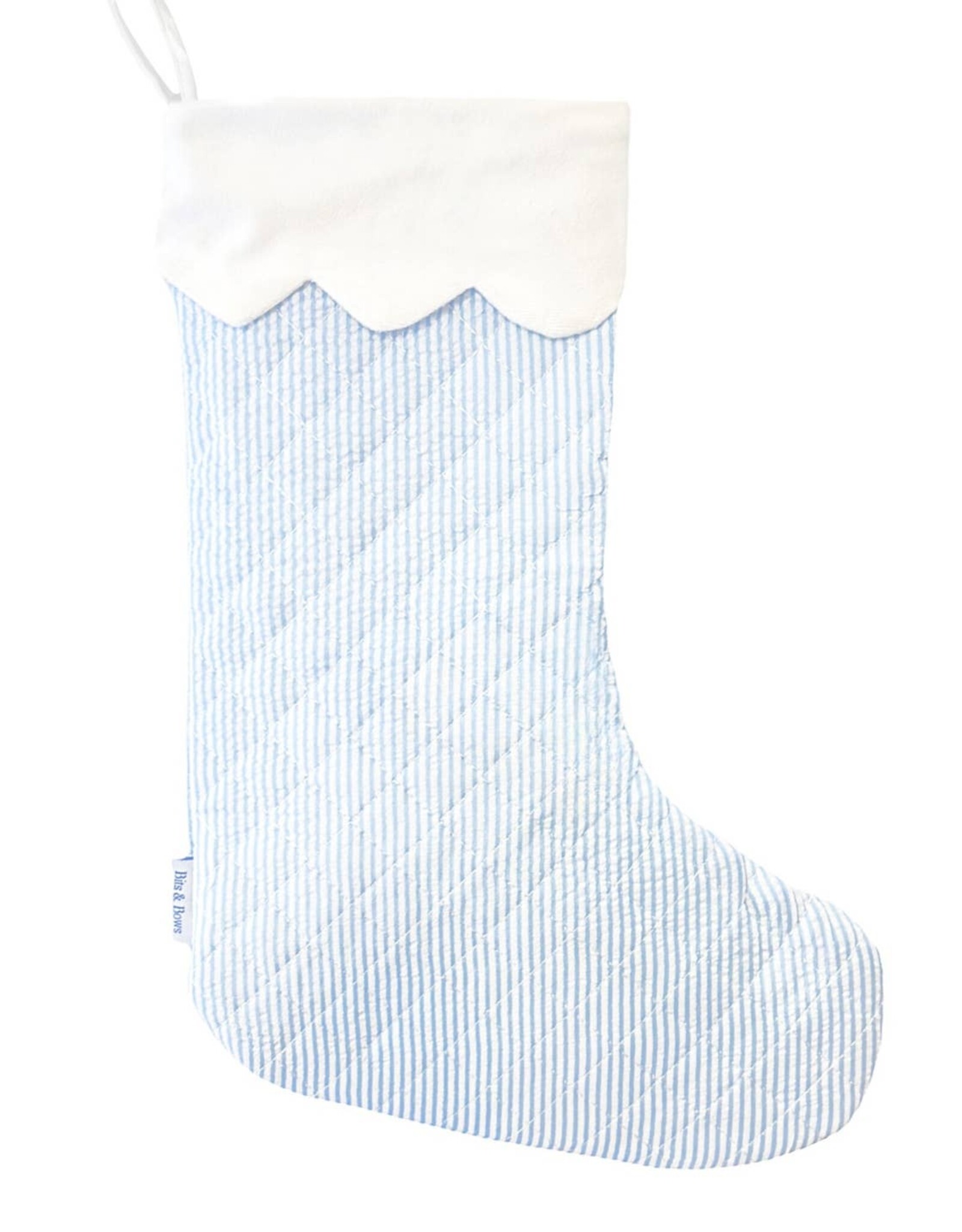 Bits & Bows BB Stocking Blue Seersucker