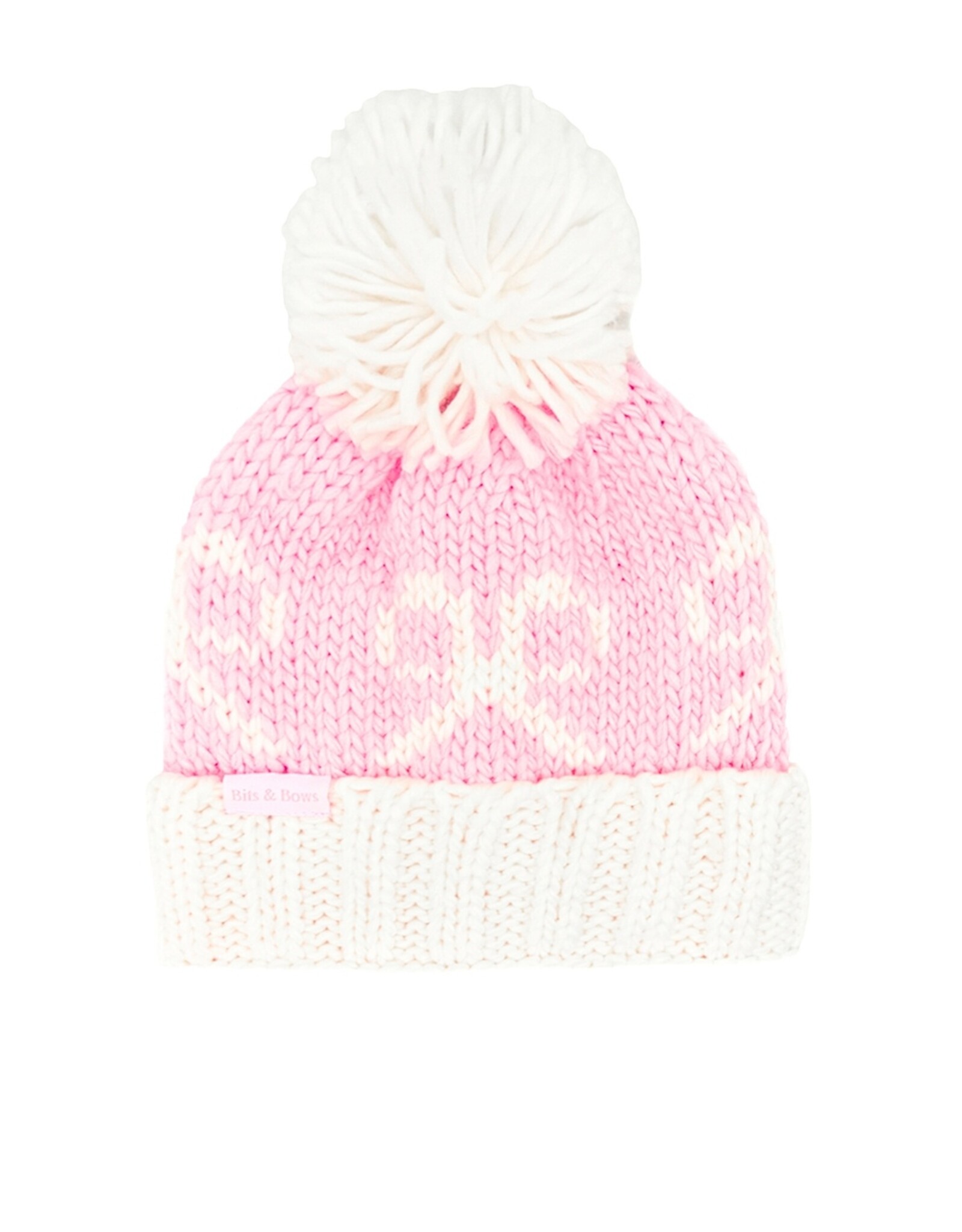 Bits & Bows BB Knit Hat Pink Bows