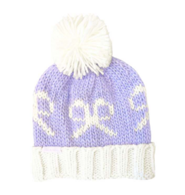 Bits & Bows Knit Hat Lavender Bows
