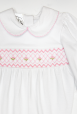 Baby Blessings BB1497 White/Pink Smocked Claire Romper