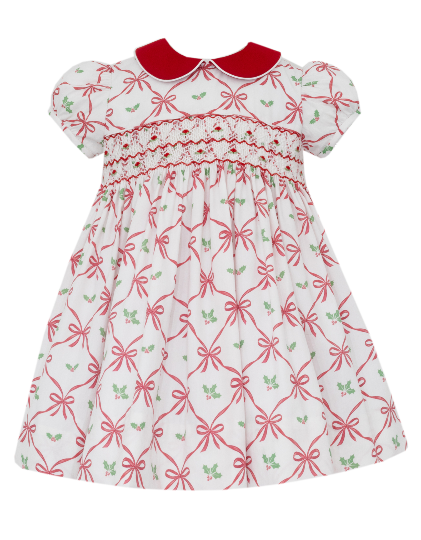 Anavini 376D2 Alison Holiday Bow Print Dress