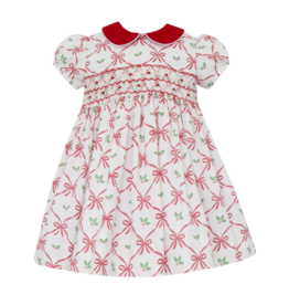 Anavini Alison Holiday Bow Print Dress