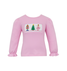 Anavini Nutcracker Pink Smocked Shirt