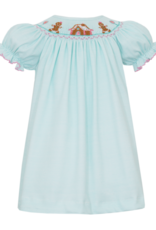 Petit Bebe 448A Gingerbread House Knit Smocked Bishop Dress