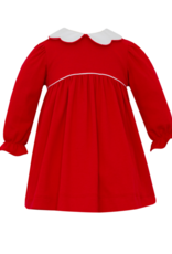 Petit Bebe 425DL Red Knit Collared Waist Dress
