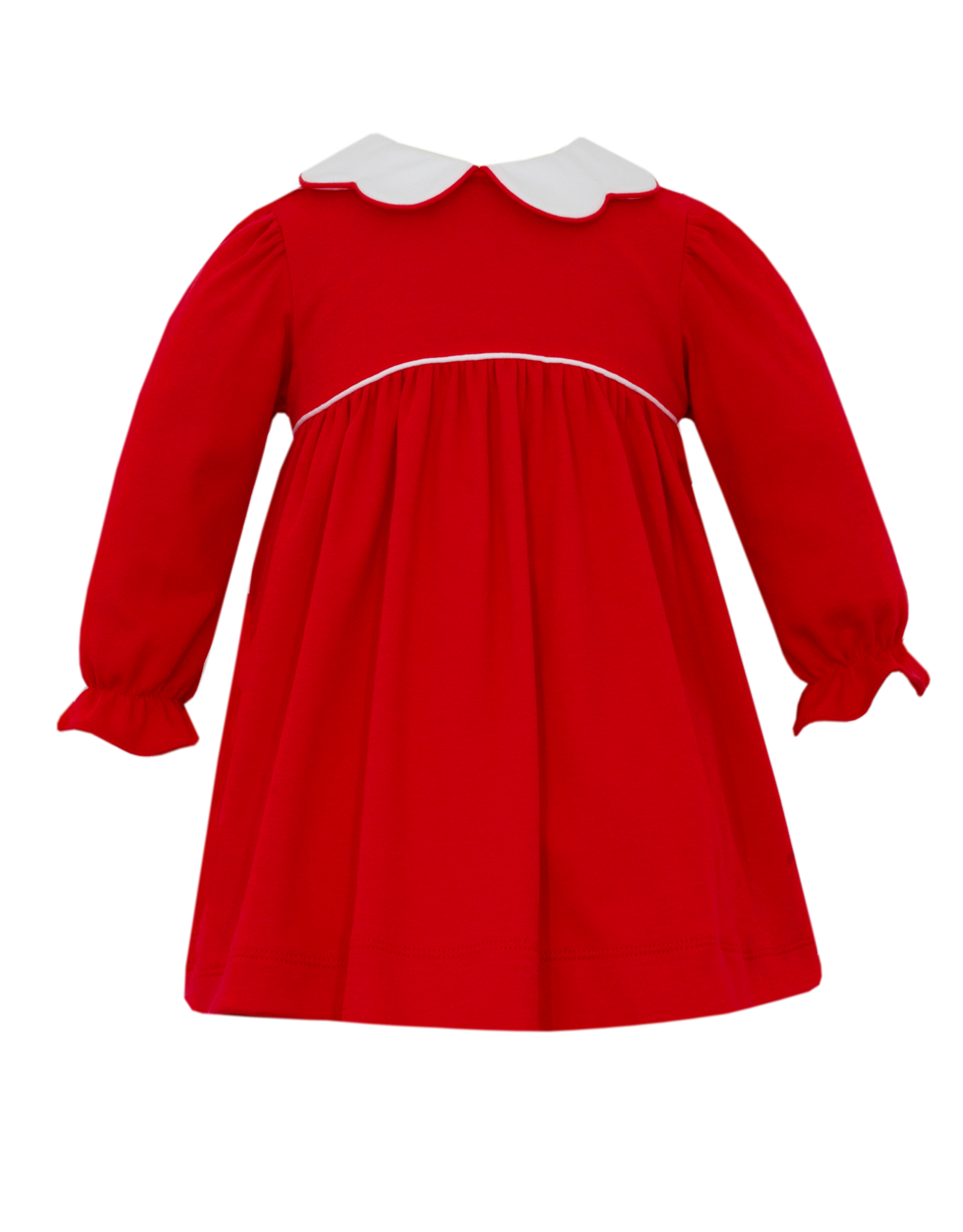 Petit Bebe 425DL Red Knit Collared Waist Dress