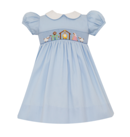 Petit Bebe Nativity Smocked Waist Dress