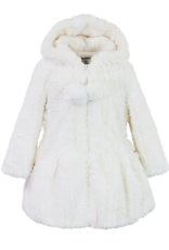 Widgeon 3632T Hooded Zip Pom Pom Coat Ivory