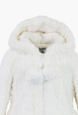 Widgeon 3632T Hooded Zip Pom Pom Coat Ivory