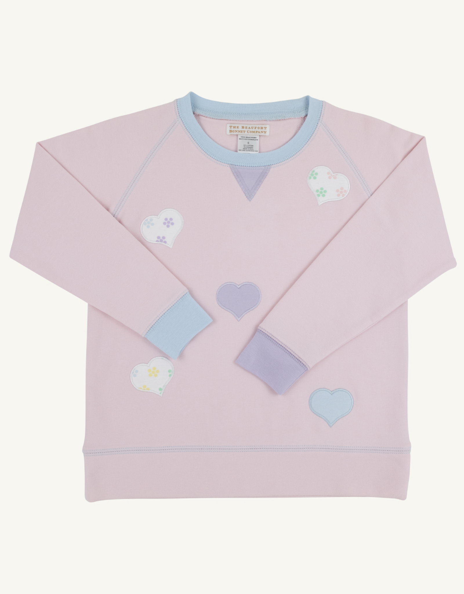 TBBC Cassidy Crewneck Palm Beach Pink Hearts