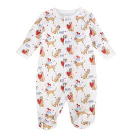 Little English Printed Footie I WOOF YOU