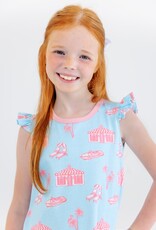 TBBC Angel Sleeve Polly Play Dress Parrot Cay Canopy/Sandpearl Pink