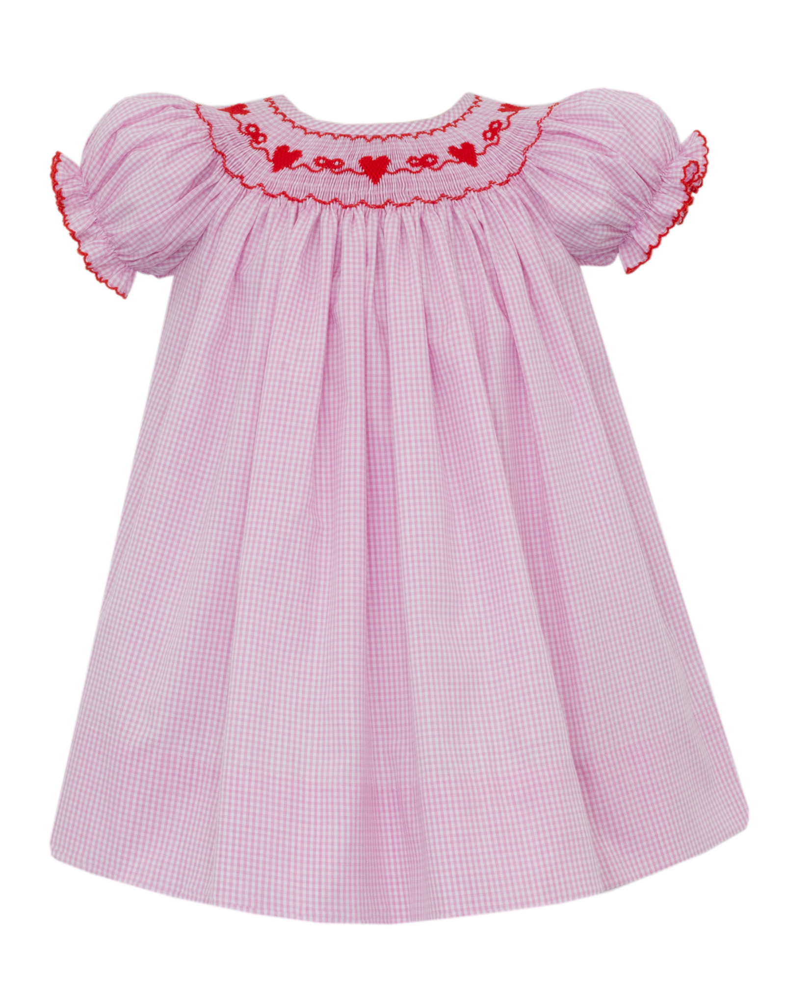 Petit Bebe 148A Heart Bow Smocked Bishop Dress