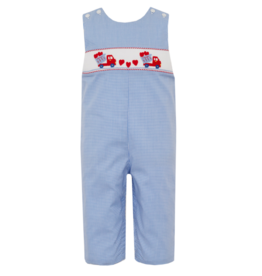 Petit Bebe Valentine Truck Smocked Long Jon Jon