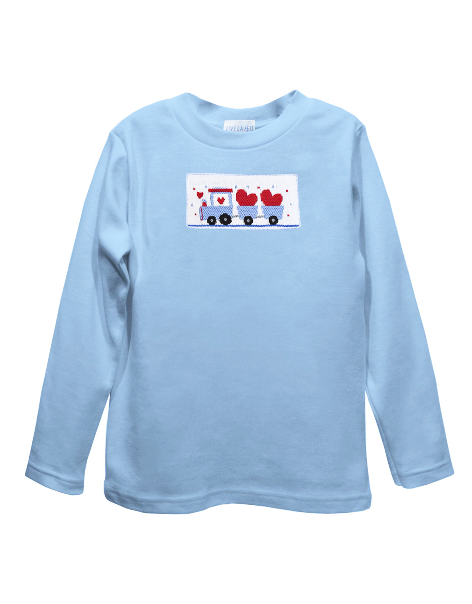 Vive la Fete VFS26 Blue Valentine Train Smocked Shirt