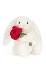 Jellycat Bashful Cream Bunny with Rose
