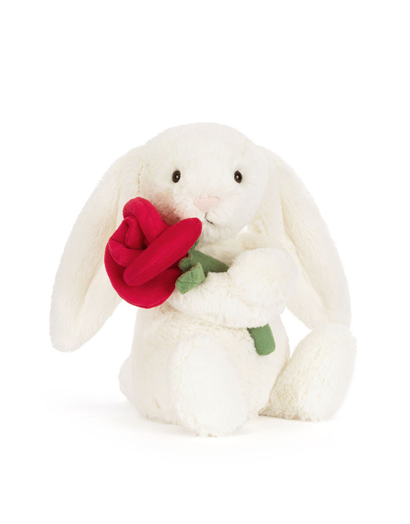 Jellycat Bashful Cream Bunny with Rose