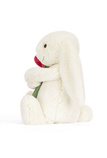 Jellycat Bashful Cream Bunny with Rose