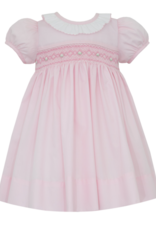 Petit Bebe 104D Mila Pink Poplin Smocked Waist Dress