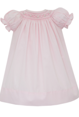 Petit Bebe 104A Mila Pink Poplin Smocked Bishop Dress