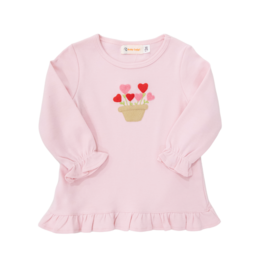 Luigi Ruffle Shirt Pink Heart Flowers
