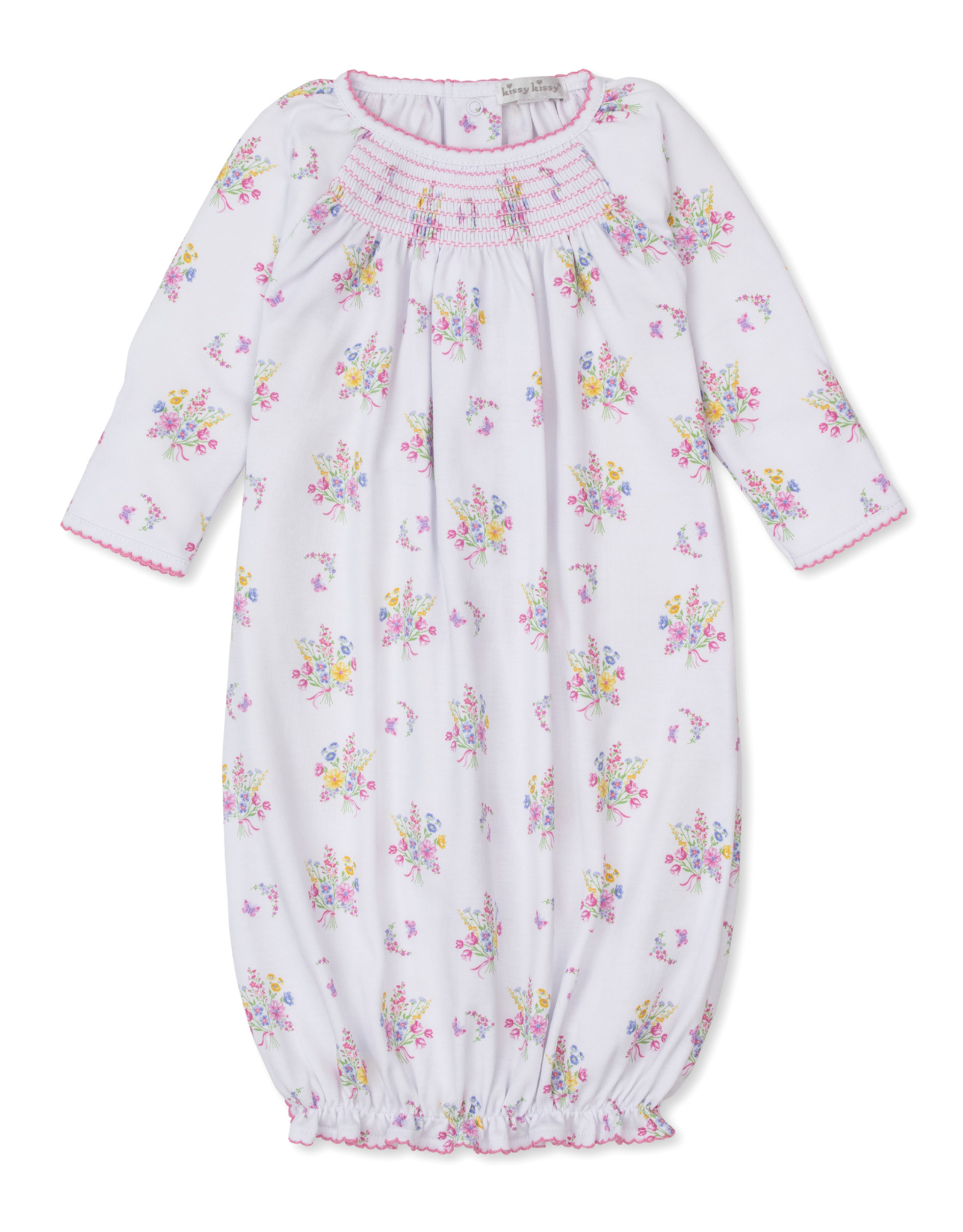 Kissy Kissy Pastel Gardens Smocked Sack Gown