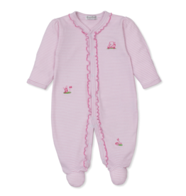 Kissy Kissy Golf Championship Stripe Footie Pink