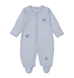 Kissy Kissy Golf Championship Stripe Footie Blue 9 Month