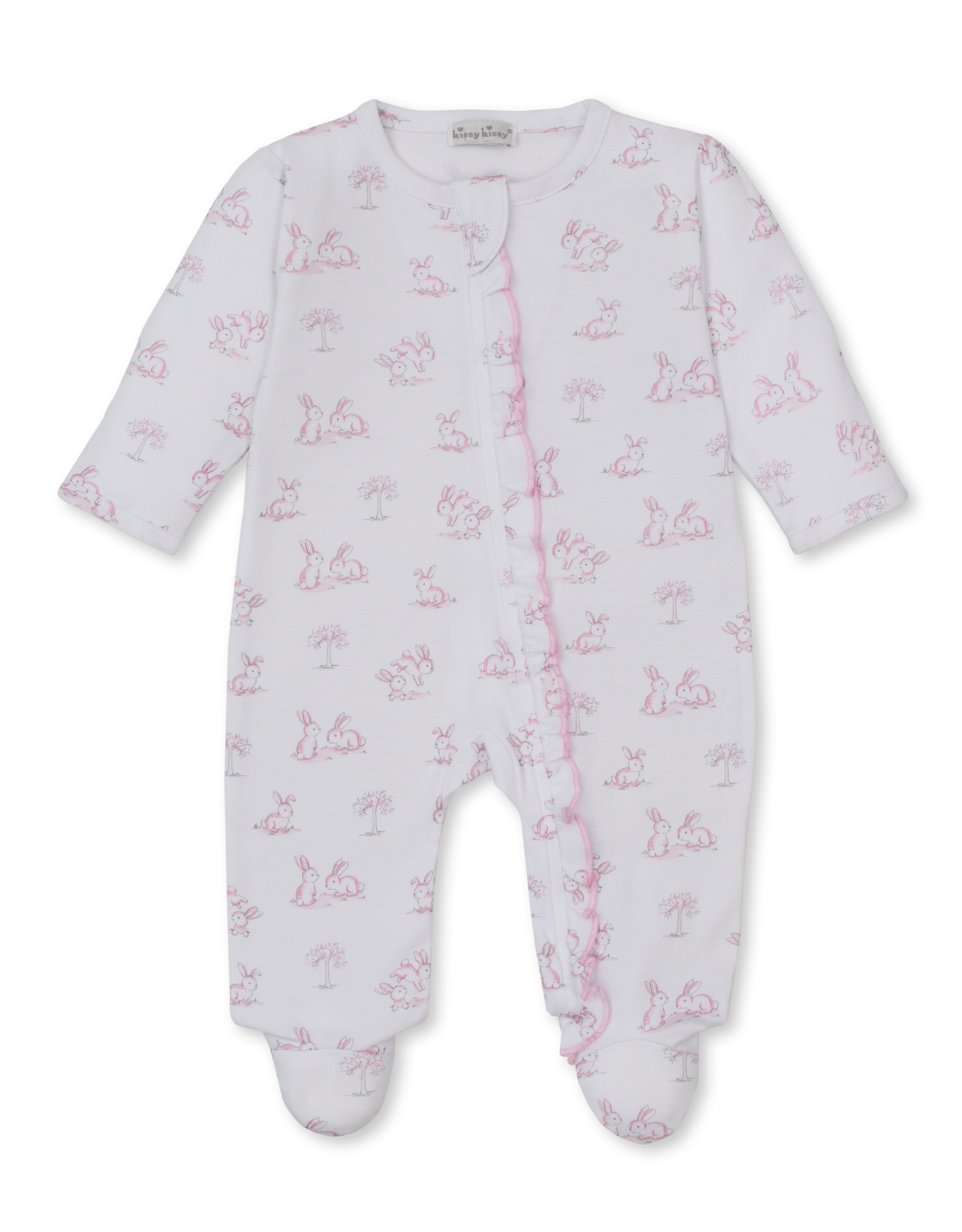 Kissy Kissy Springtime Bunny Fun Zip Footie Pink