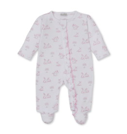 Kissy Kissy Springtime Bunny Fun Zip Footie Pink