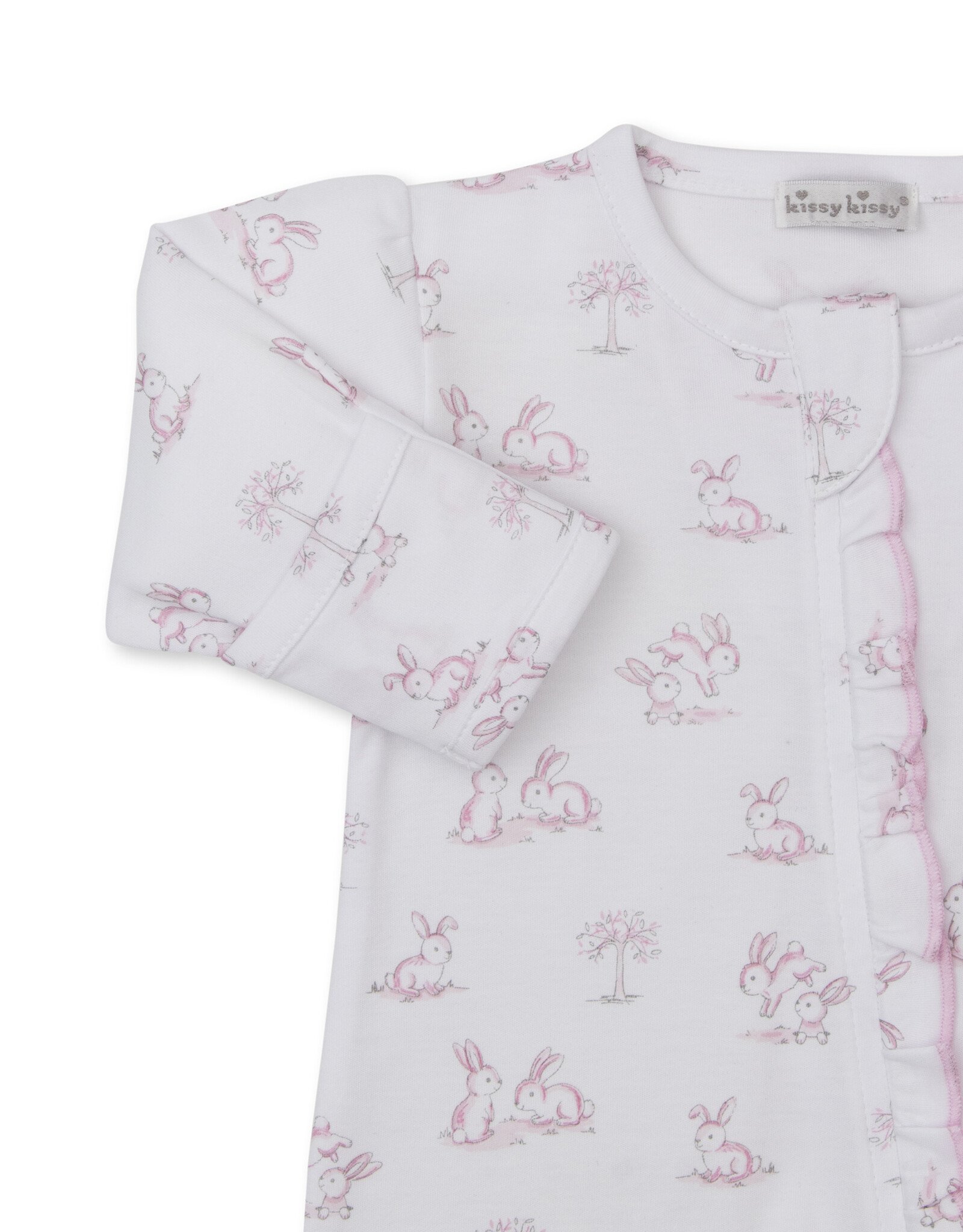 Kissy Kissy Springtime Bunny Fun Zip Footie Pink