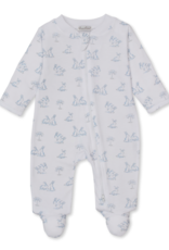Kissy Kissy Springtime Bunny Fun Zip Footie Blue