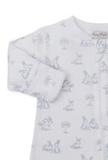 Kissy Kissy Springtime Bunny Fun Zip Footie Blue