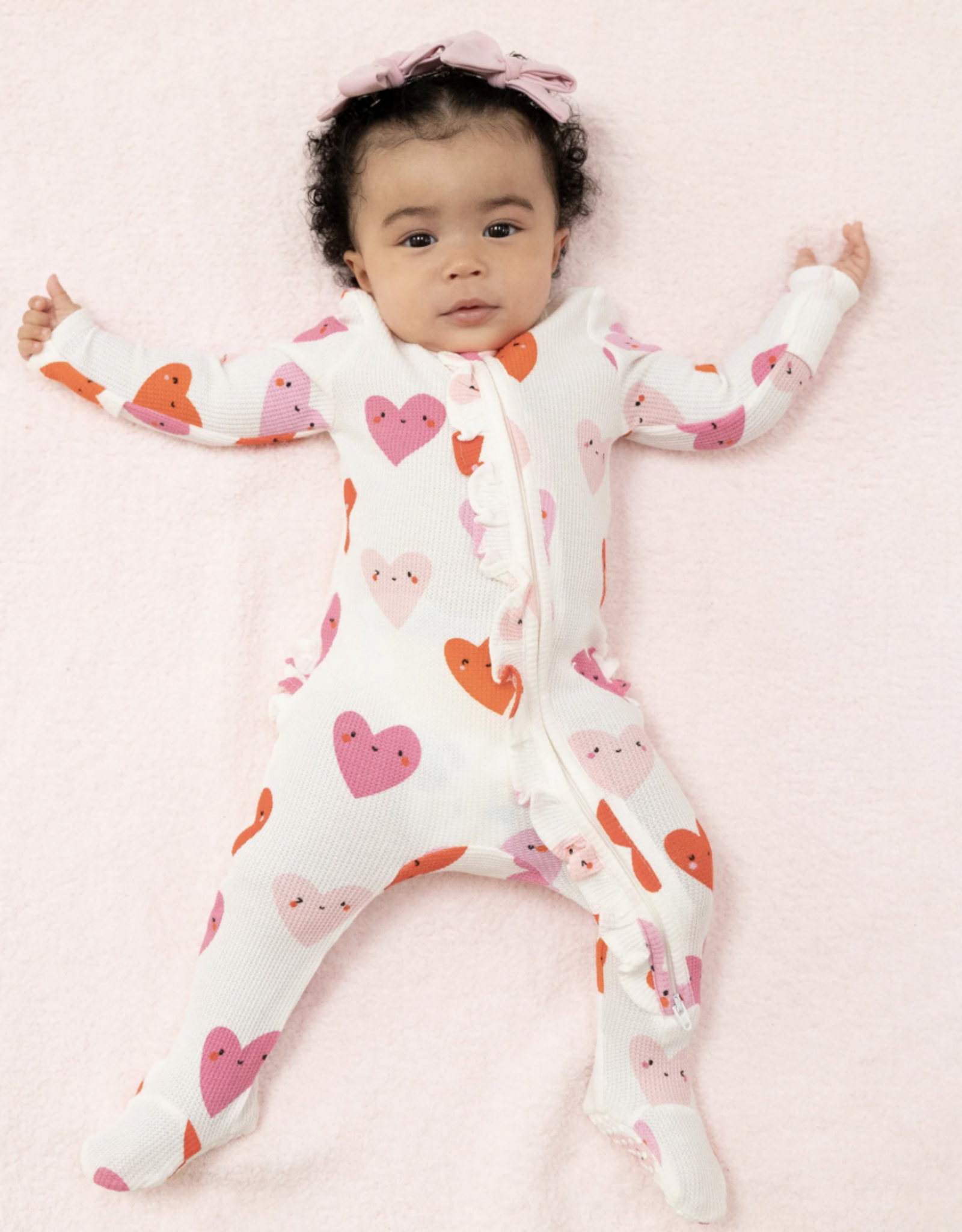 Angel Dear ADS26 2 Way Zipper Footie Happy Hearts